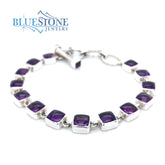 Sterling Silver Amethyst Bracelet- 8 Inches